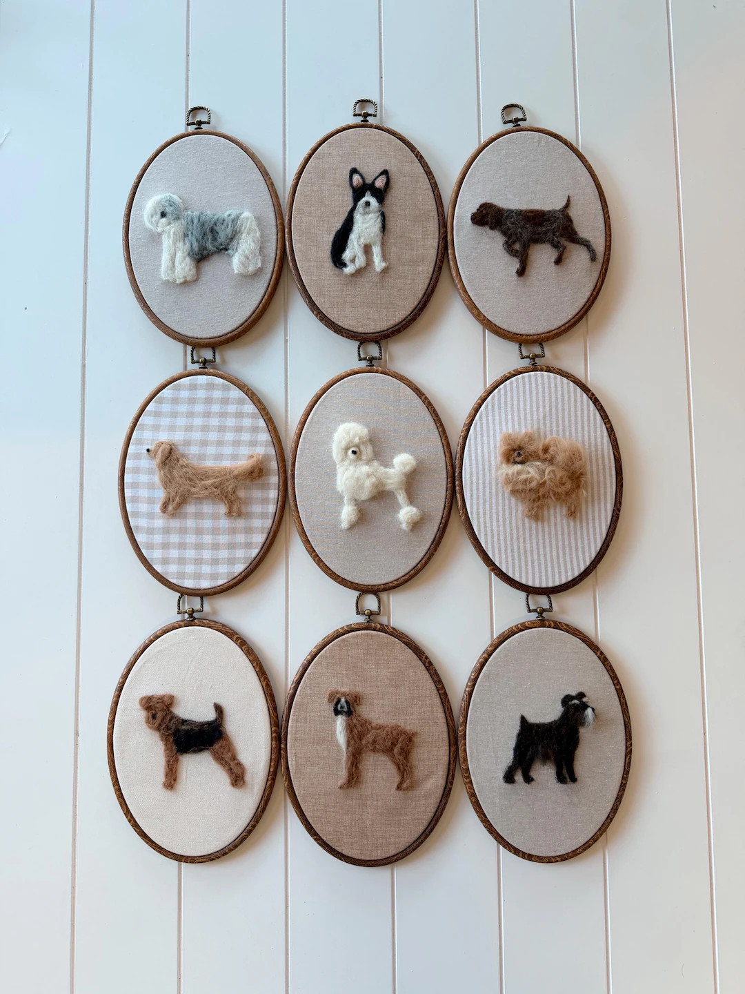 Custom Needle Felt Dog Portraits – Handmade Wool Pet Art in Embroidery Hoop | Personalized Dog ... | Etsy (US)