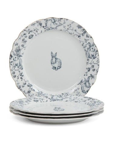 Set Of 4 Aria Bunny Dinner Plates | Marshalls