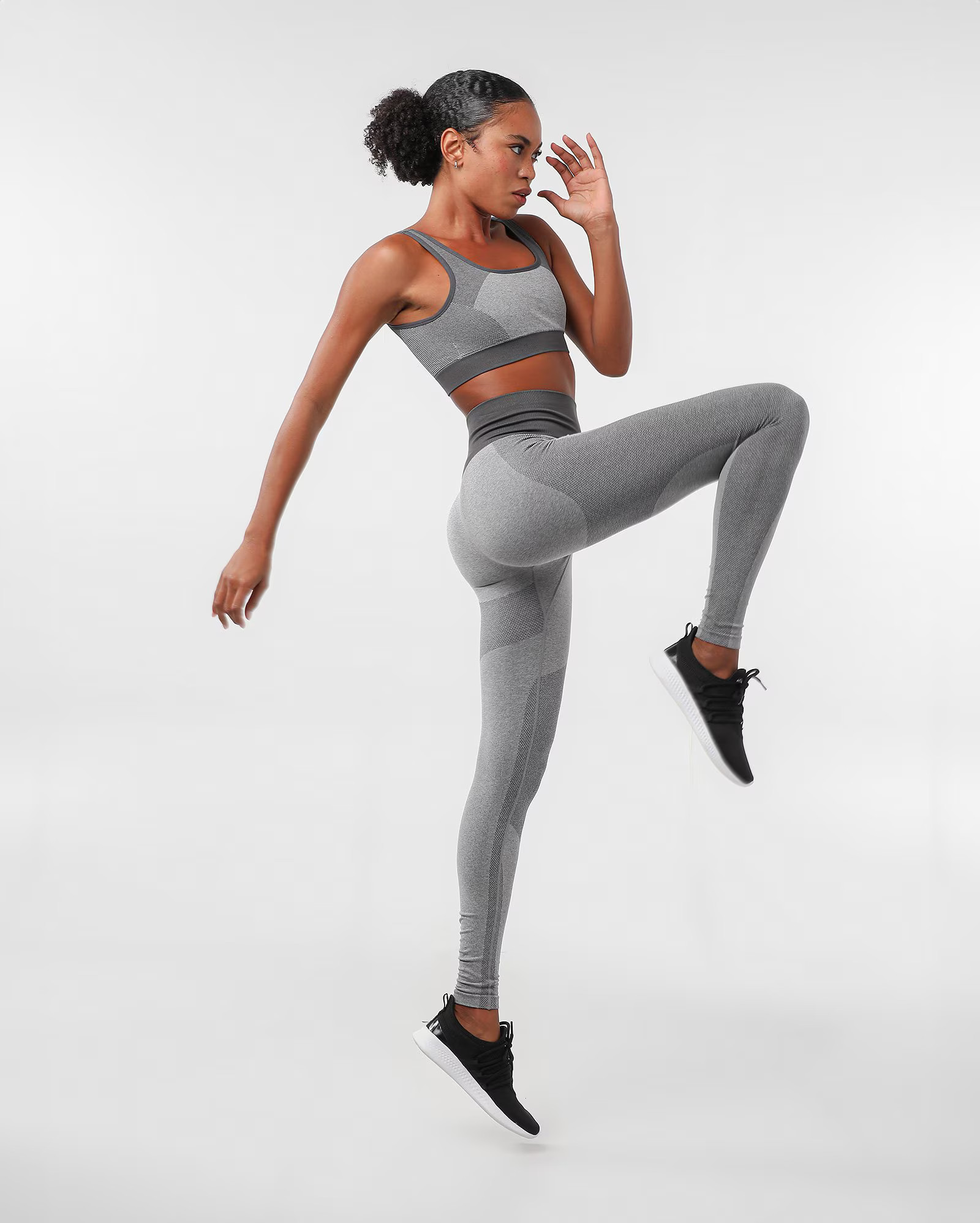 Calça legging de treino poliamida sem costura - Cinza | Body Work | Riachuelo (BR)