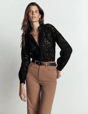 Boden Women's Erica Lace Top in Black | Size 12 | Boden (US)