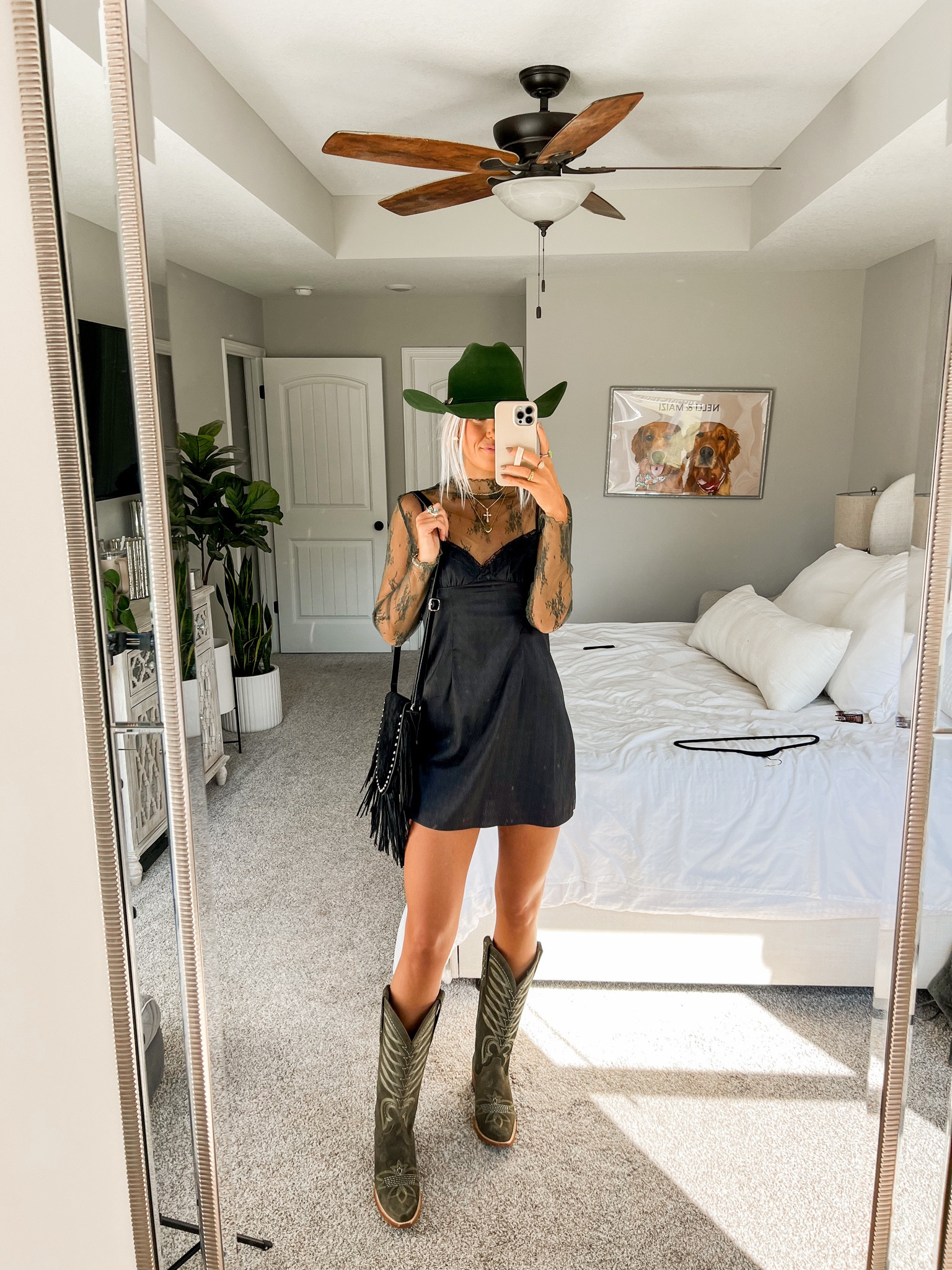 code: KIRA10 for the boots! 
black slip dress is old so i linked simialr 
cowboy hat is from pro hats: code KIRAPH


#LTKSeasonal #LTKsalealert #LTKshoecrush