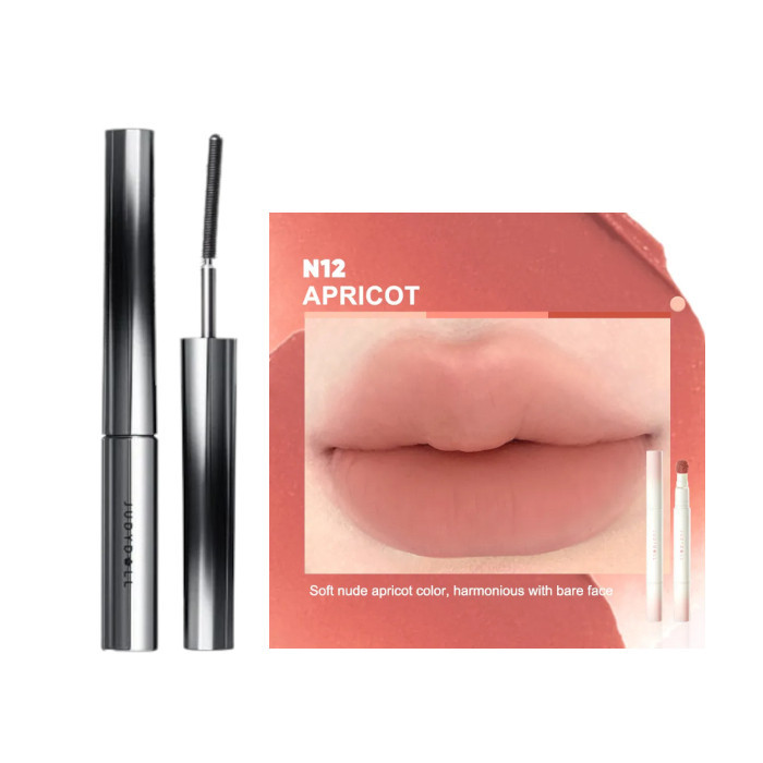 Judydoll - 3D Curling Eyelash Iron Mascara Curly - 2g - 01 Black (1ea) + Cushion Lip Powder Cream - 1.8g - N12 Apricot (1ea)Set | Stylevana