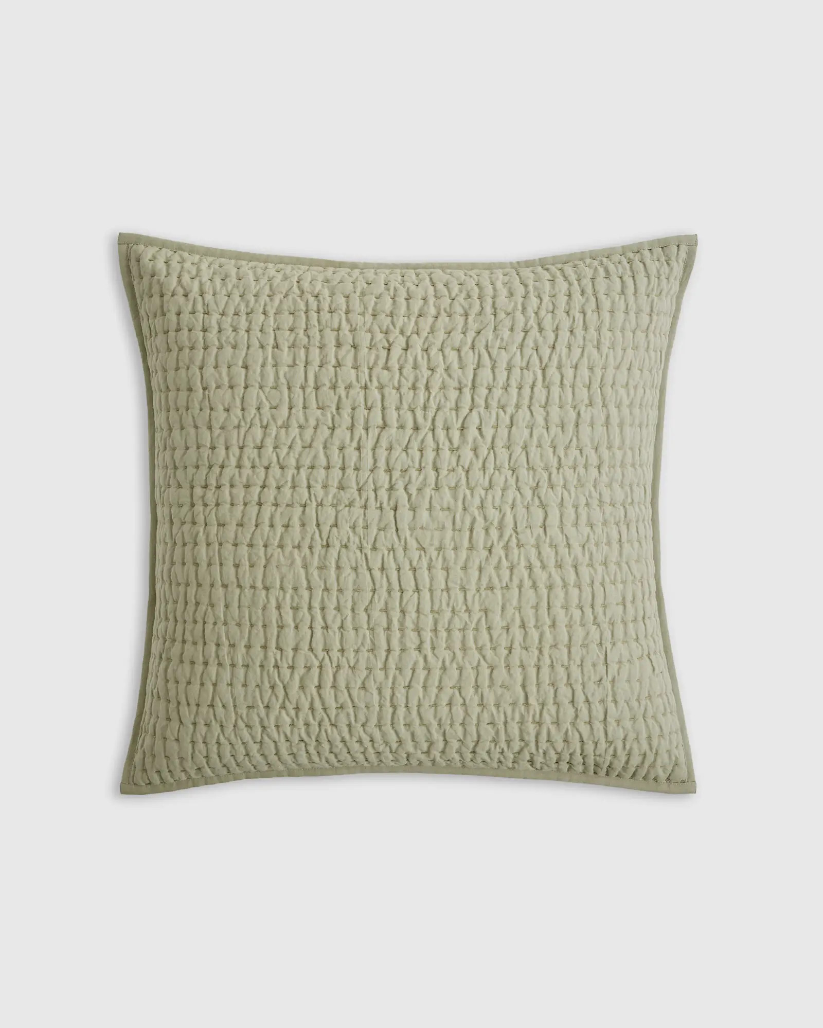 European Linen Cotton Stitch Quilted Euro Sham | Quince