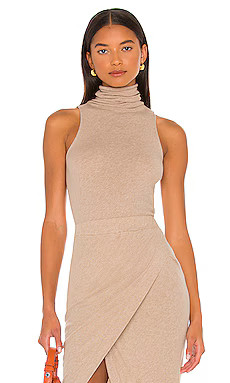 Enza Costa Cashmere Halter Turtleneck in Khaki from Revolve.com | Revolve Clothing (Global)