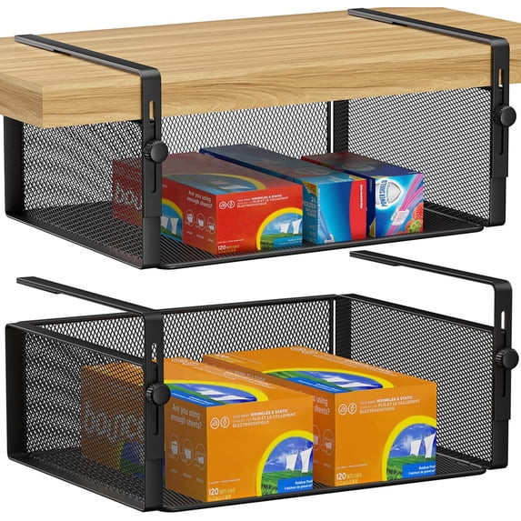 2Pack Under Shelf Basket Organizer,Adjustable Hanging Holder for Cabinet Pantry Kitchen Cupboard ... | Walmart (US)