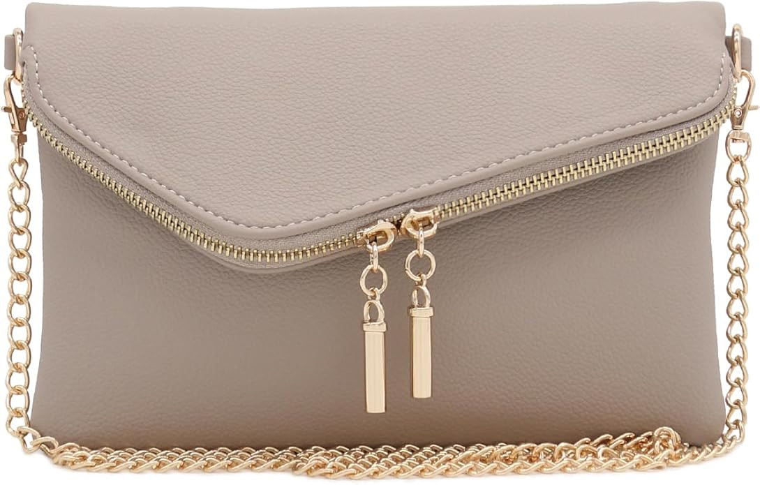 FashionPuzzle Envelope Wristlet Clutch Crossbody Bag with Chain Strap | Amazon (US)