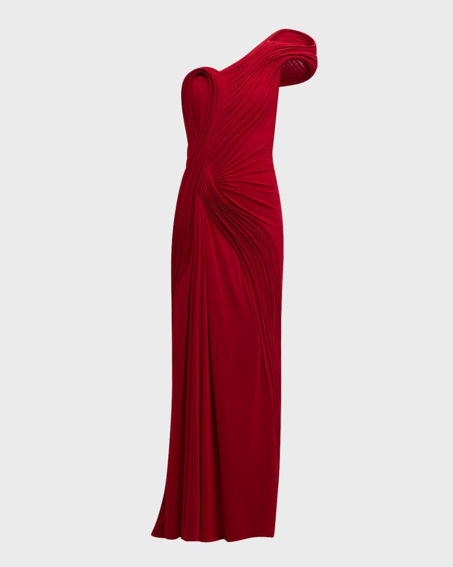 Gaurav Gupta Sculpted One-Shoulder Jersey Gown | Neiman Marcus