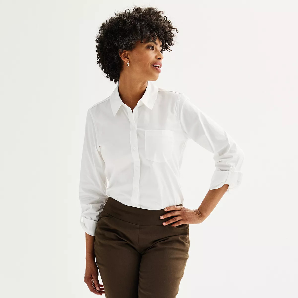 Women's Croft & Barrow® Essential Comfort Stretch Shirt | Kohl's