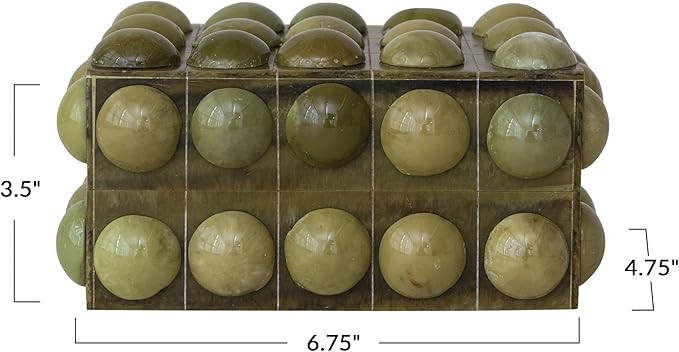 Creative Co-Op Handmade Marbled Resin Bobbin Box, Green | Amazon (US)