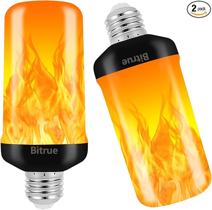 Bitrue LED Flame Effect Light Bulb, 4 Modes Flame Light Bulbs, E26 Base Fire Light Bulb with Grav... | Amazon (US)