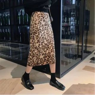 Leopard Print Midi Pencil Skirt | YesStyle Global