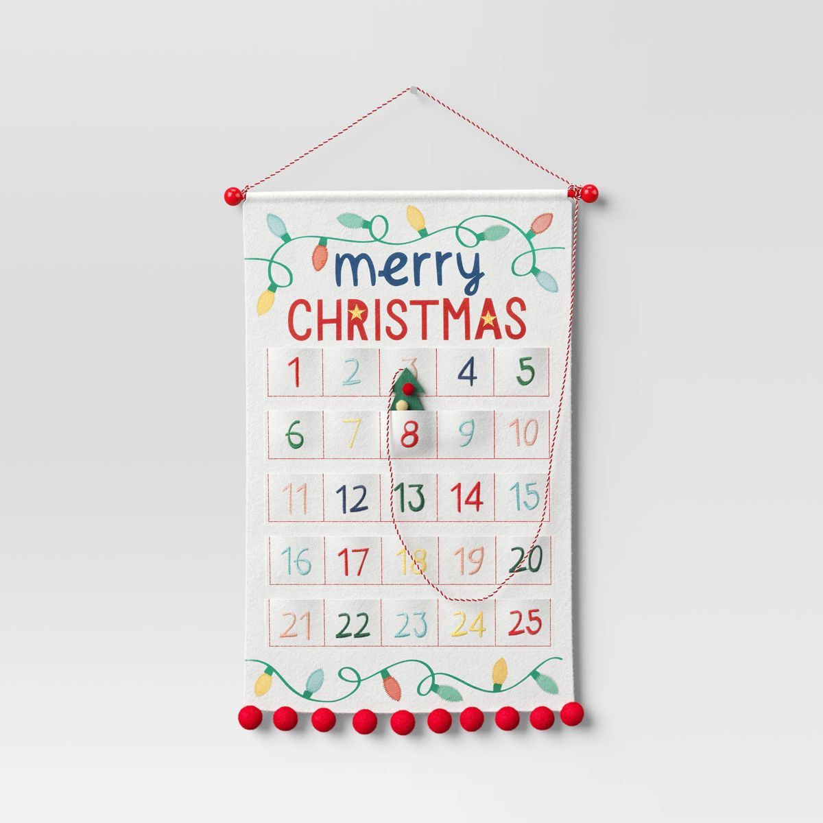 23.25" Fabric 'Merry Christmas' Hanging Advent Calendar White - Wondershop™ | Target