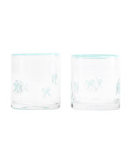 Set Of 2 Bow Icon Double Old-Fashioned Glasses | TJ Maxx