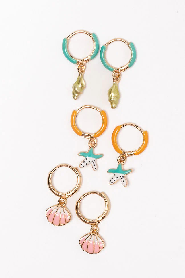 Sea Life Trio Earring Set | Pink Lily