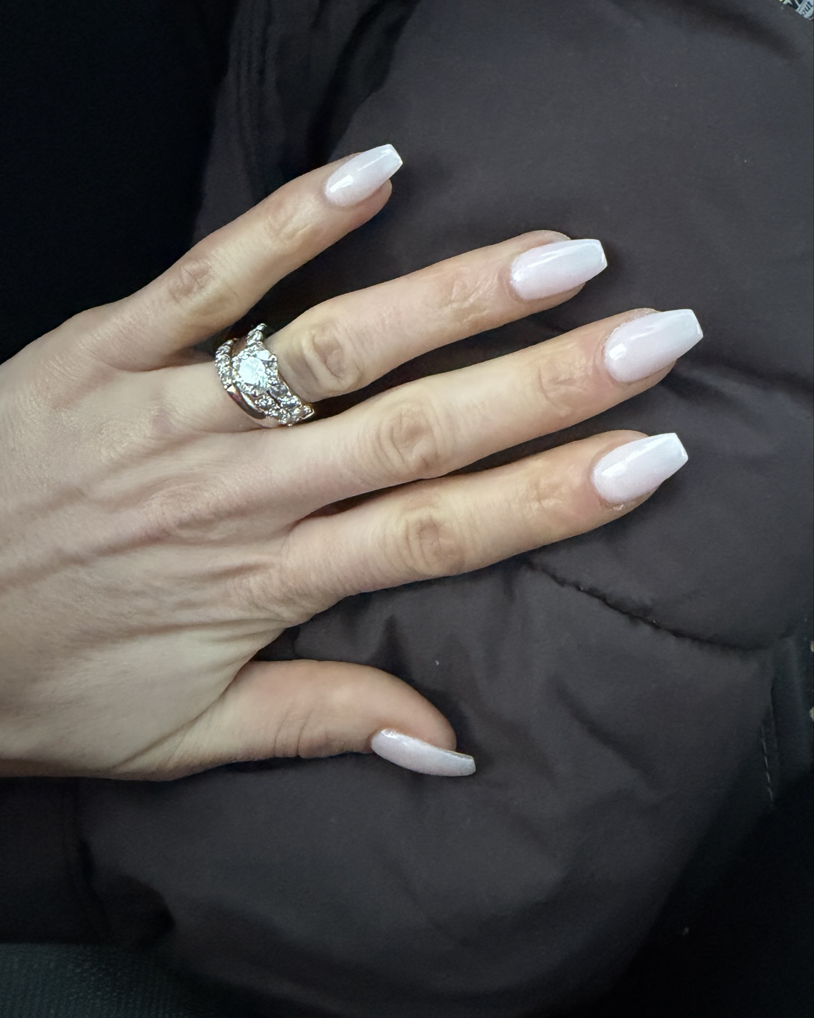 The perfect neutral nail - an in between of milky pink and milky white! The dnd gel nail polish with 2 coats of coconut silk and 1 coat of flower girl is the best combo for the perfect nail color 💅 

#ltknails #dndnailpolish #neutralnails #longnails #cocounutsilk #milkywhite #milkypink #weddingnails

#LTKselfcare #LTKBeauty