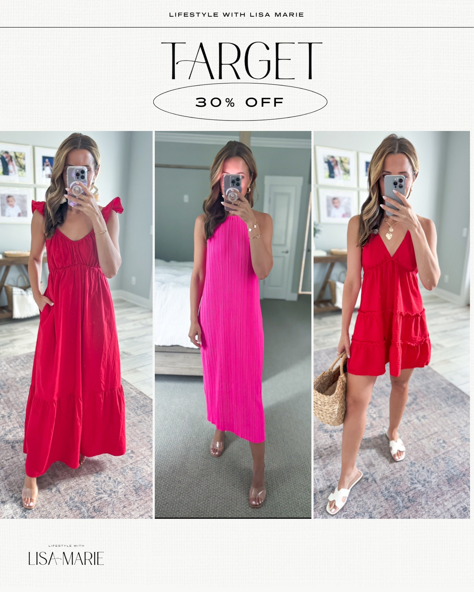 Target dresses on sale. Summer dresses. Resort wear. Vacation dresses. Date night outfit. Date night dress. Party dresses. Wedding guest dress. Midi dresses. Maxi dresses.
#1: XS - runs big IMO, consider sizing down. 
#2: XS - LOVE this! Have worn several times
#3: XXS - worn on vacay, fabric is light and breezy!

#LTKSummerSales #LTKWedding #LTKTravel