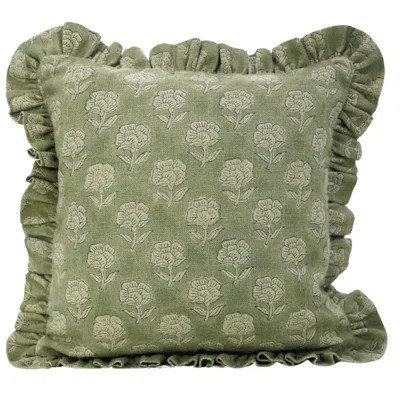 Fabdivine thick linen Frill lumbar Pillowcase Cushion Cover Christmas, Fall Decoration (Rohini, Green) | Wayfair North America