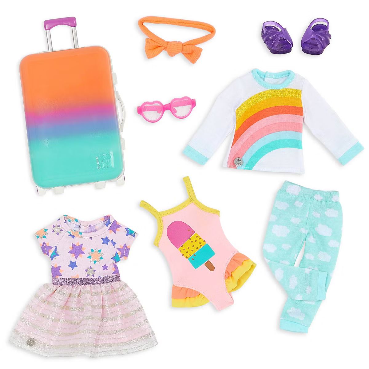 Glitter Girls Suitcase & Travel Outfit for 14" Dolls | Target