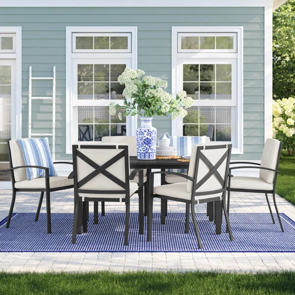 Halles Rectangular 6 - Person 60'' Long Dining Set with Cushions | Wayfair North America