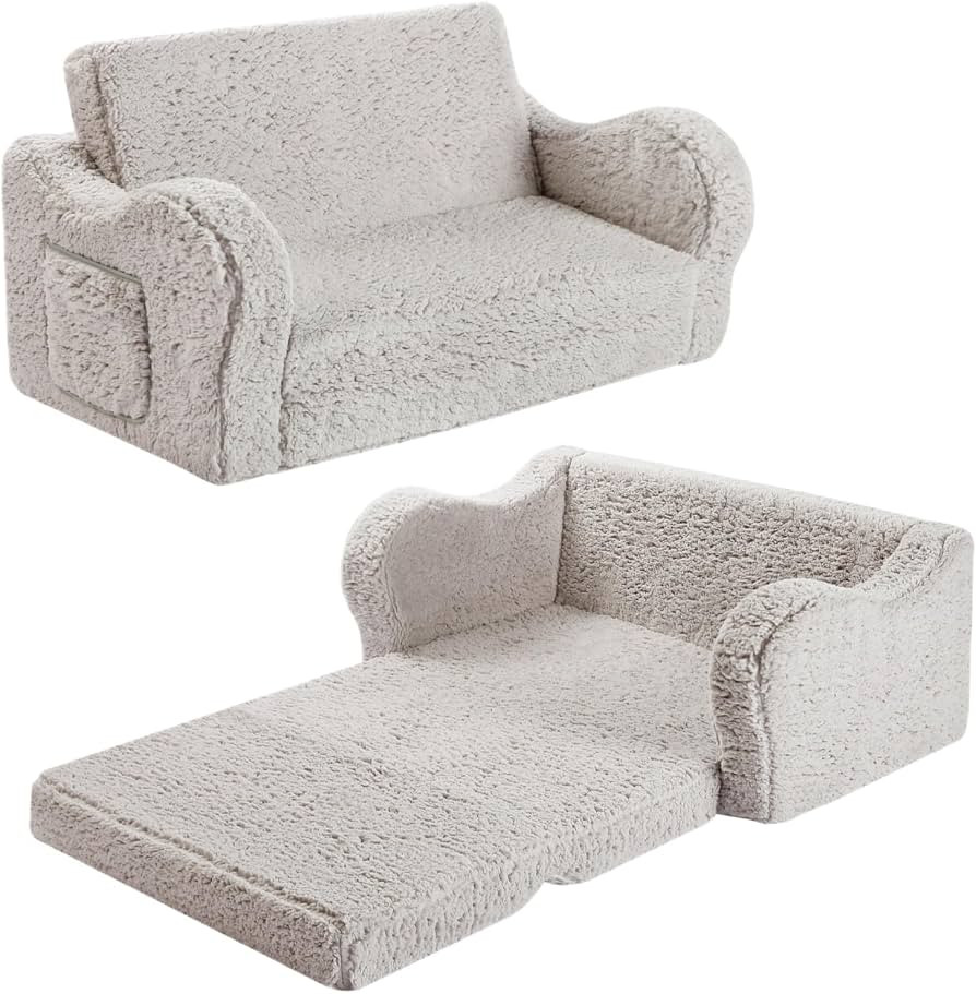 MOMCAYWEX Kids Sofa, 2-in-1 Flip-Out Foam Couch, Soft Play Lounge Chair for Toddlers and Children... | Amazon (US)