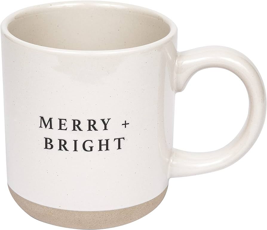 Sweet Water Decor Merry & Bright Stoneware Coffee Mug | Novelty Coffee Mugs | Microwave & Dishwas... | Amazon (US)