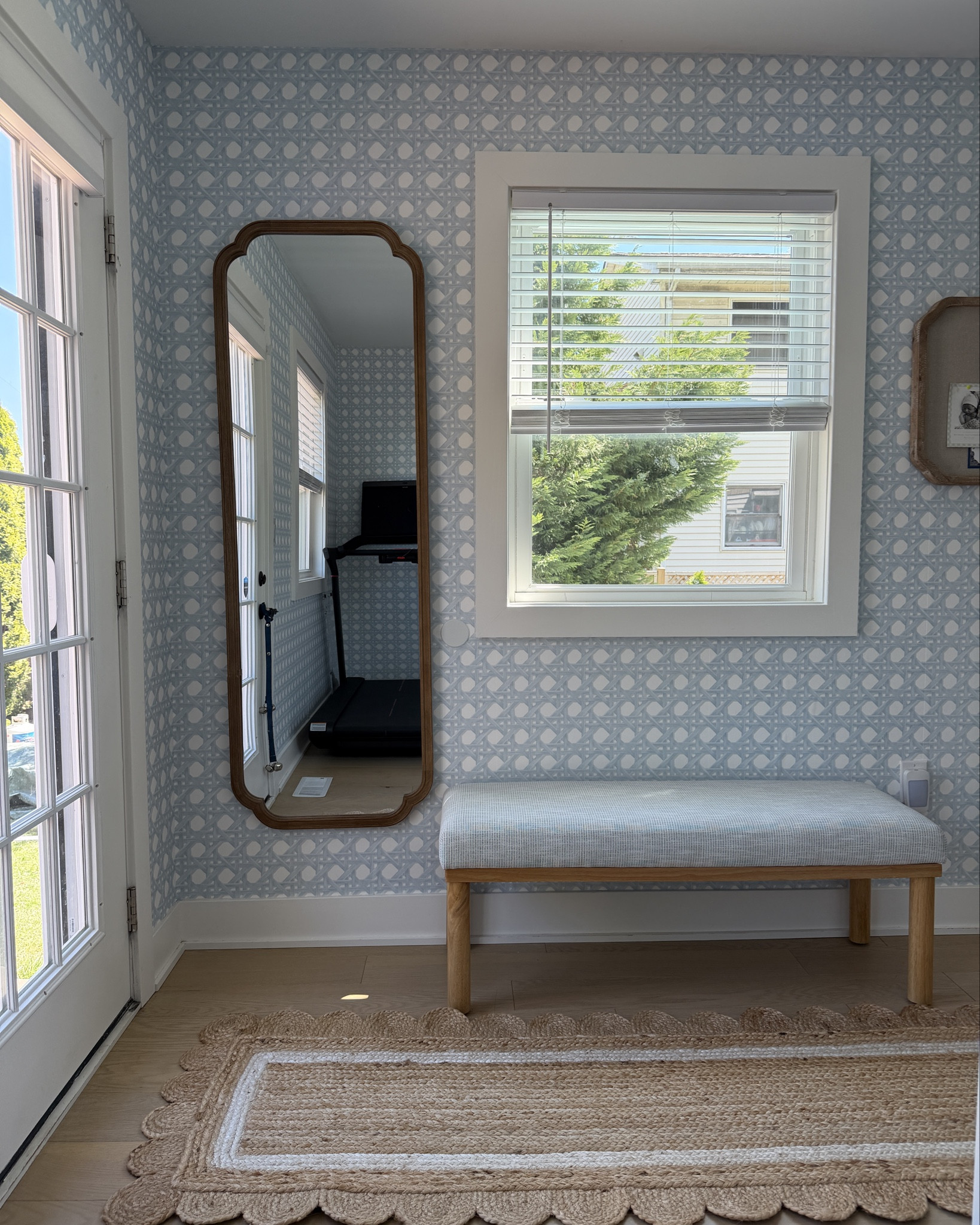 [4/27/26] Loving this space!! Everything is from @Wayfair linking all below. #Ad #Wayfair #WayfairPartner 

• Upholstered Bench is currently on sale for 30% off ($99!) and comes in other colors! 
• Jute/Sisal Runner is 35% off 


#LTKSeasonal #LTKSaleAlert #LTKPetite