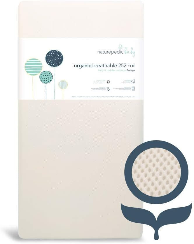 Naturepedic Organic Crib Mattress - 2-Stage 144 Coil Infant & Toddler Mattress with Protector Pad... | Amazon (US)