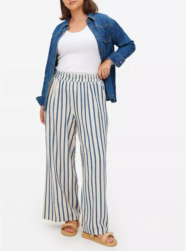 Blue Stripe Ultra Wide Trousers 16 | Tu Clothing