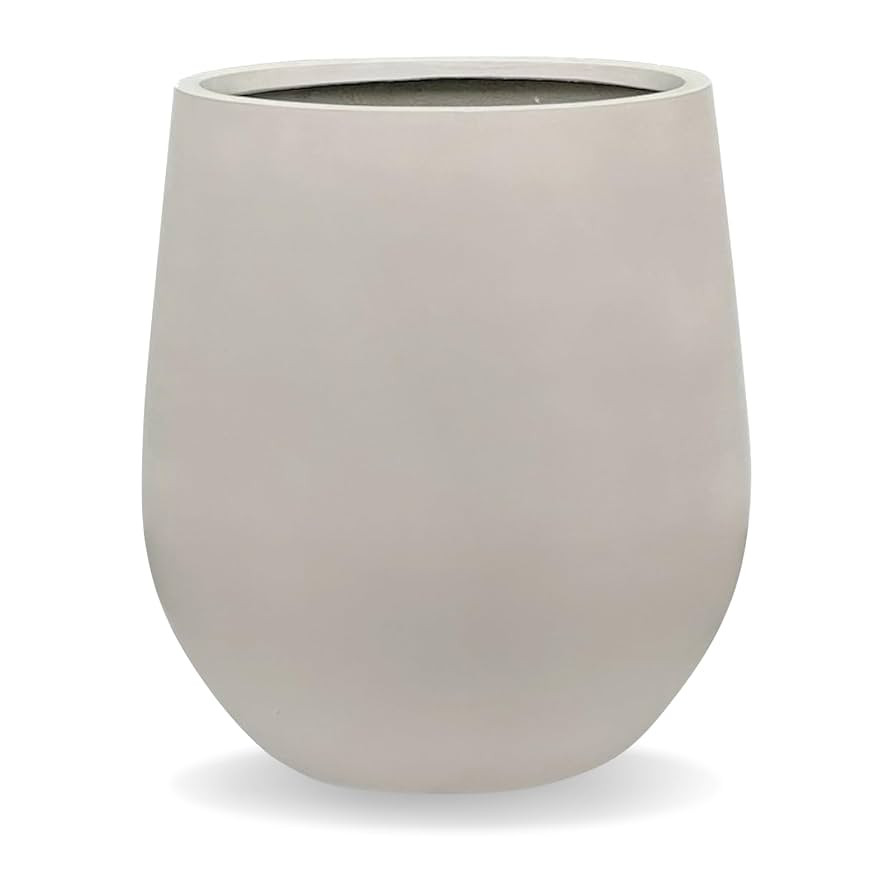 21" H x 19" D Corso Fiberstone Round Tapered Planter with Drainage Hole, Smooth Finishes, for Ind... | Amazon (US)