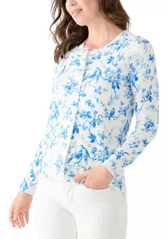 Crown & Ivy™ Women's Long Sleeve Printed Button Front Cardigan | Belk