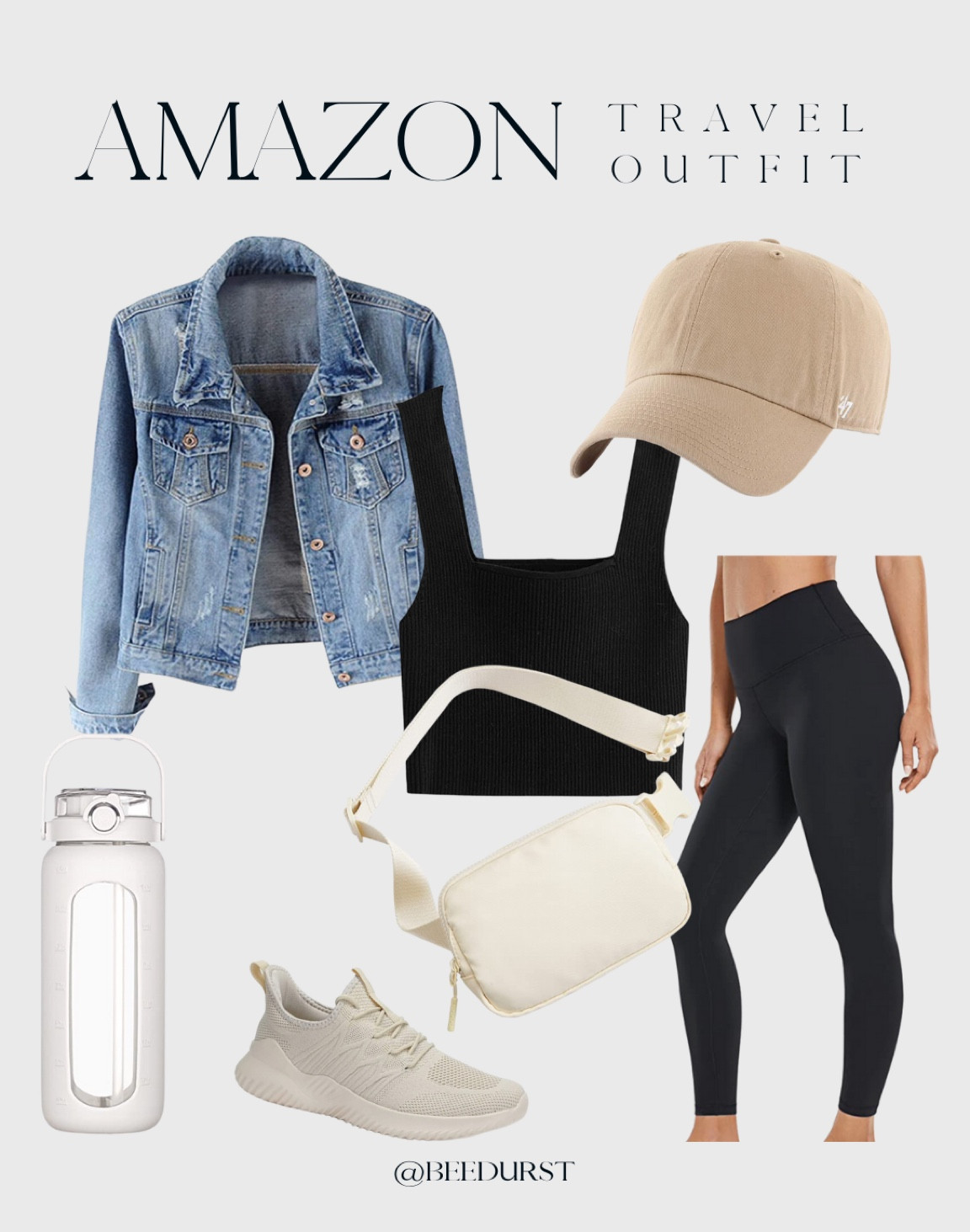 Affordable Travel outfit for vacation, vacation outfit, plane look, Amazon outfit, sneakers, giant water bottle, leggings, work outfit 

#LTKunder50 #LTKstyletip #LTKtravel