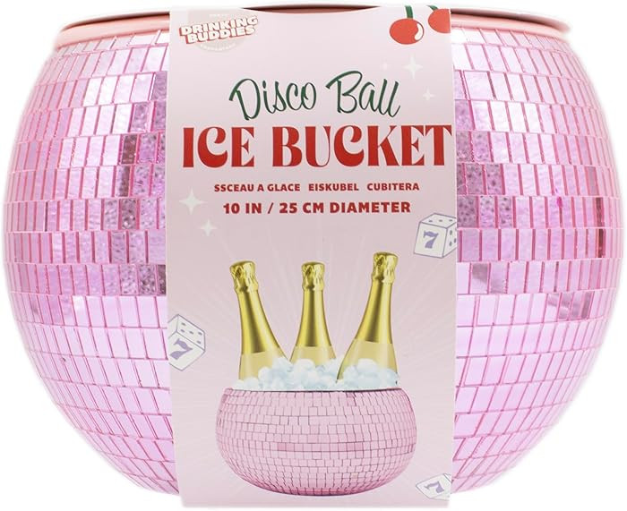 NPW Pink Disco Ball Ice Bucket – Holiday Christmas Party Decor & Bachelorette Gift, Disco Champ... | Amazon (US)