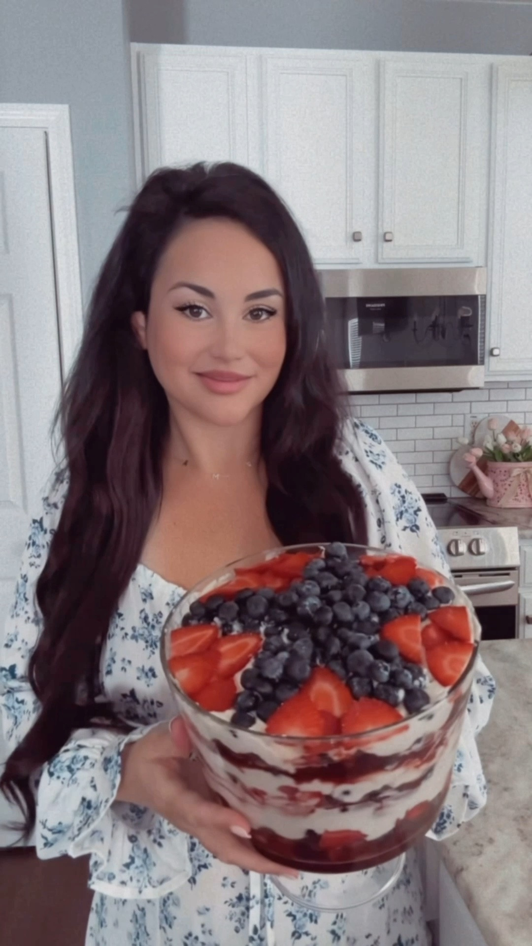 No Bake Memorial Day Cake 🇺🇸🍰

Step 1: Warm the jam & toss with berries. In a large bowl, heat the raspberry jam in the microwave until it’s hot & liquidy—about 1 minute. Add the sliced strawberries & blueberries, then gently toss to coat. Let the mixture sit while you prep the cream; the berries will soften slightly.

Step 2: Whip the cream. 
In a large mixing bowl, whip the cold heavy cream until stiff peaks form. Be careful not to over-whip—you want it fluffy & smooth. Set it aside for now.

Step 3: Make the cream cheese filling.
In another large bowl, beat the softened cream cheese with the powdered sugar until it's completely smooth. Mix in the vanilla extract.
Beat in the whipped cream until fully combined & smooth.

Step 4: Assemble the cake. 
Begin with a layer of ladyfingers in the bottom of a large glass trifle dish or bowl (break them as needed to fit). Spoon on about a third of the berry mixture & then spread a third of the cream on top.
Continue layering, ending with the cream cheese mixture on top. For the last layer.
Arrange the berries in the shape of a star or simply sprinkle them on top.
Let the cake chill in the fridge for a couple of hours or overnight.
 Enjoy! 🫶🏻

#LTKmomlife #LTKfoodie
