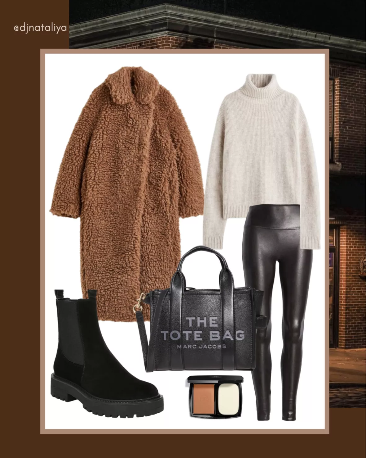 Black Leggings with Tan Leather Ankle Boots Fall Outfits (2 ideas