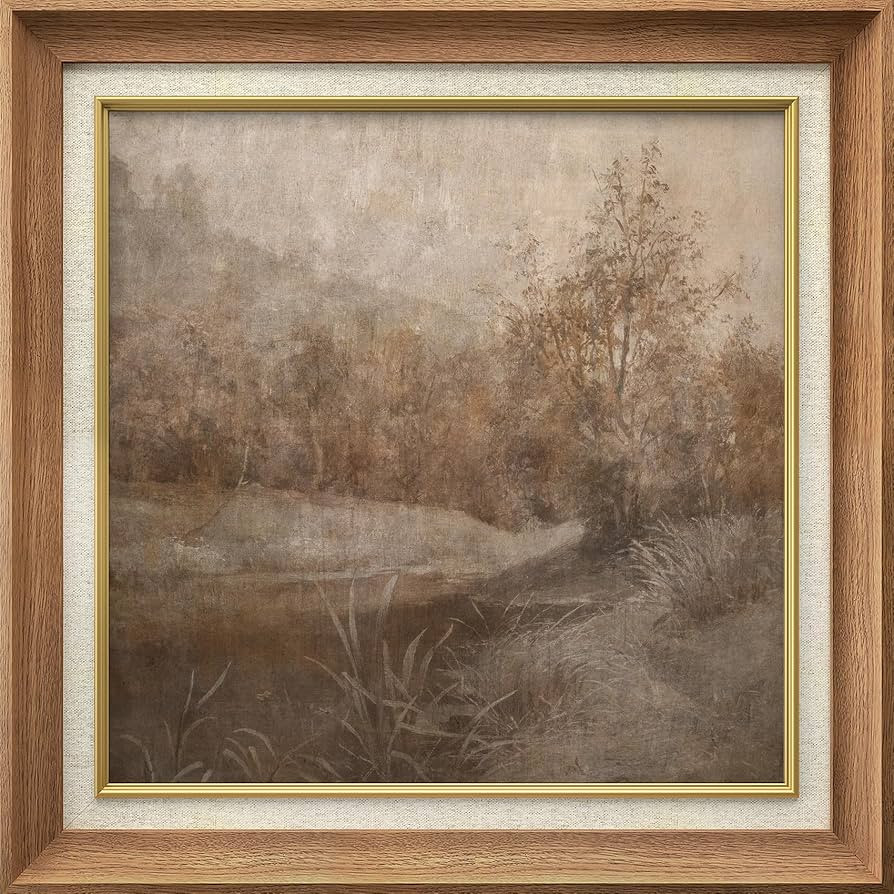 MUDECOR Premium Framed Wall Art Tranquil Riverside Autumn Landscape Illustrations Fine Art Decora... | Amazon (US)