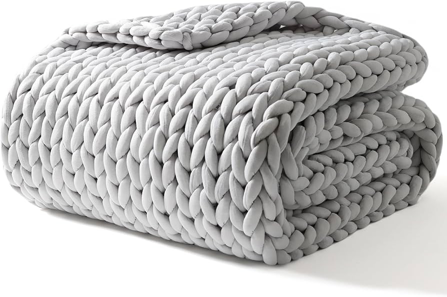 YnM Weighted Blanket, Handmade Chunky Yarn Knitted Design, Soft and Cozy, Temperature Regulating ... | Amazon (US)