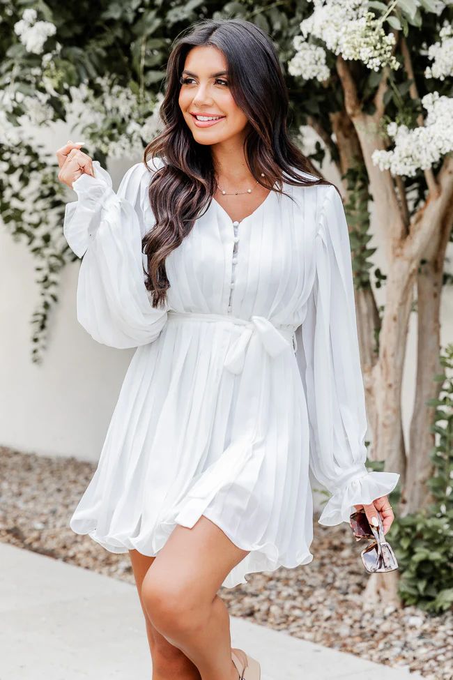 Pretty On Point White Pleated Romper FINAL SALE | Pink Lily