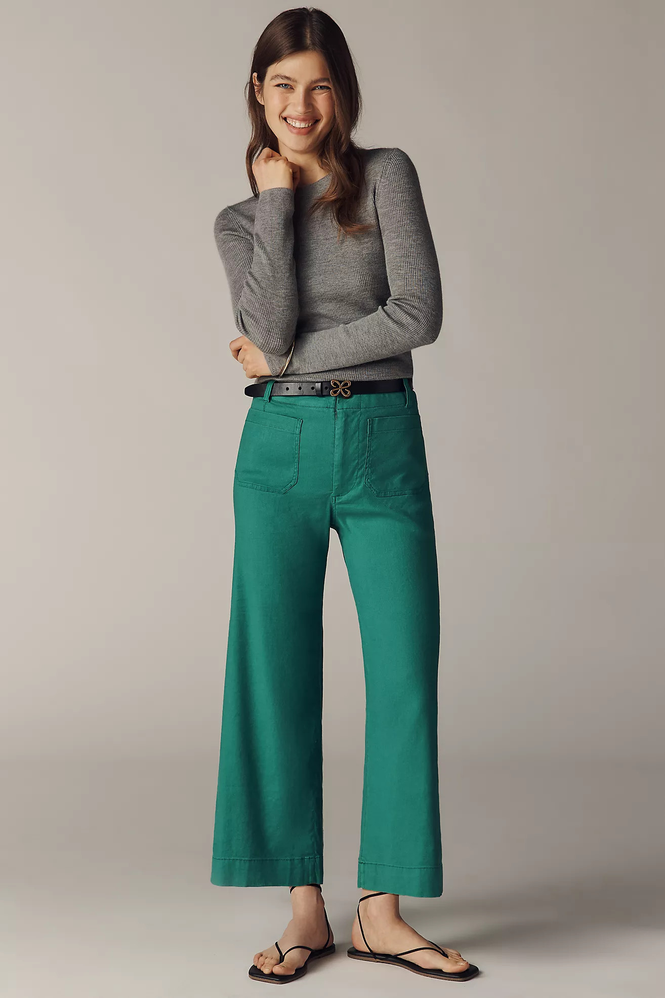 Colette European Linen Stretch Wide Leg Pants | Anthropologie (US)