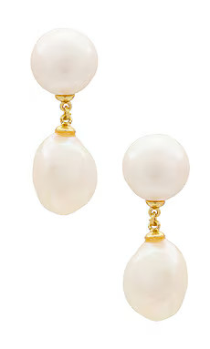 SHASHI Pearl Drop Earring in Gold & Pearl from Revolve.com | Revolve Clothing (Global)