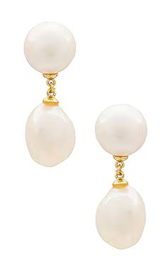 SHASHI Pearl Drop Earring in Gold & Pearl from Revolve.com | Revolve Clothing (Global)