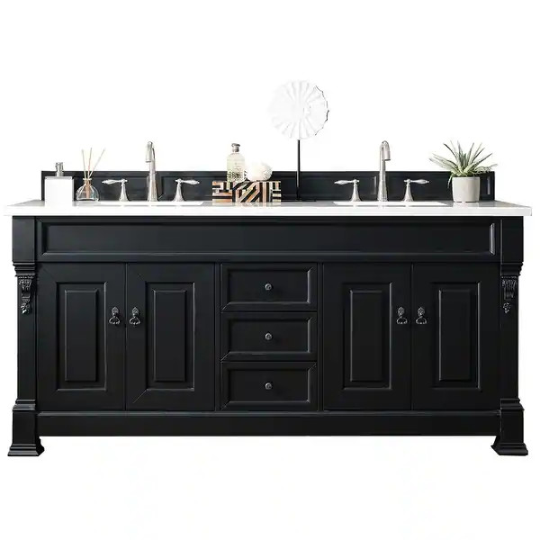 Brookfield 72" Double Cabinet, Antique Black | Bed Bath & Beyond
