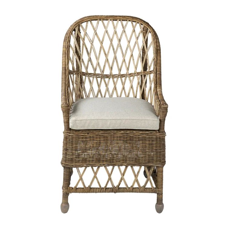 Thisbe Cordele Cross Back Arm Chair in Brown | Wayfair North America