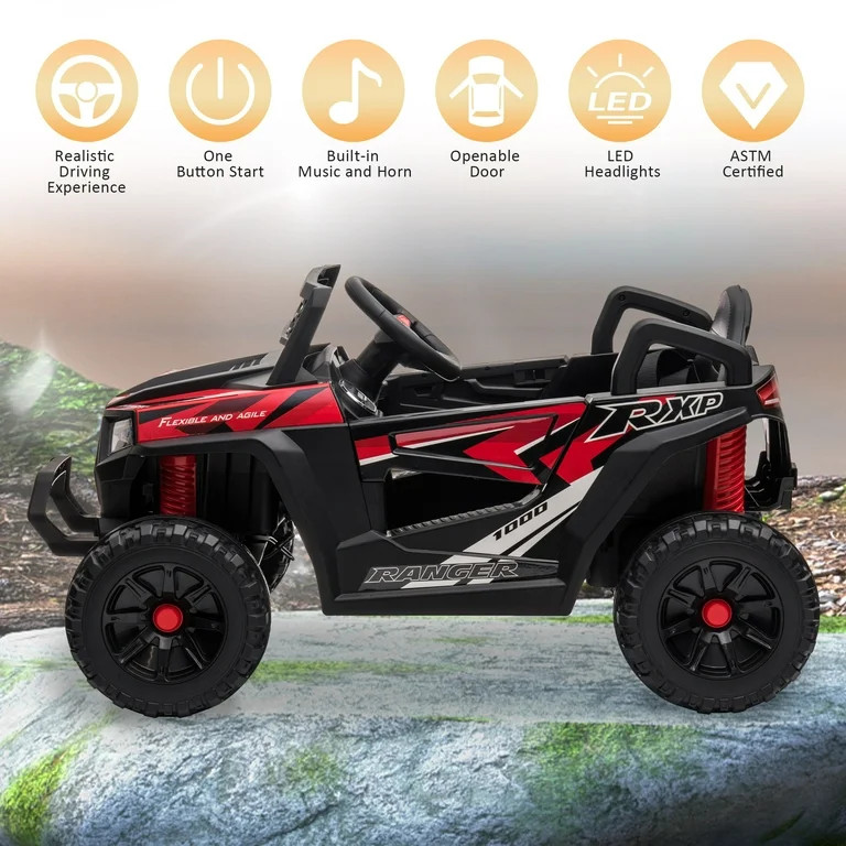 TOBBI 12V Kids Electric off-Road UTV Truck Car Battery Powered Ride on Toys for Girls with LED He... | Walmart (US)