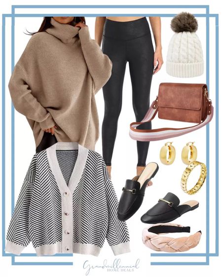 Winter outfit, faux leather leggings, sweater, crossbody bag, spring clothes, fashion, work outfit, fashionable comfort, comfortable fashion

#LTKstyletip #LTKworkwear #LTKunder100