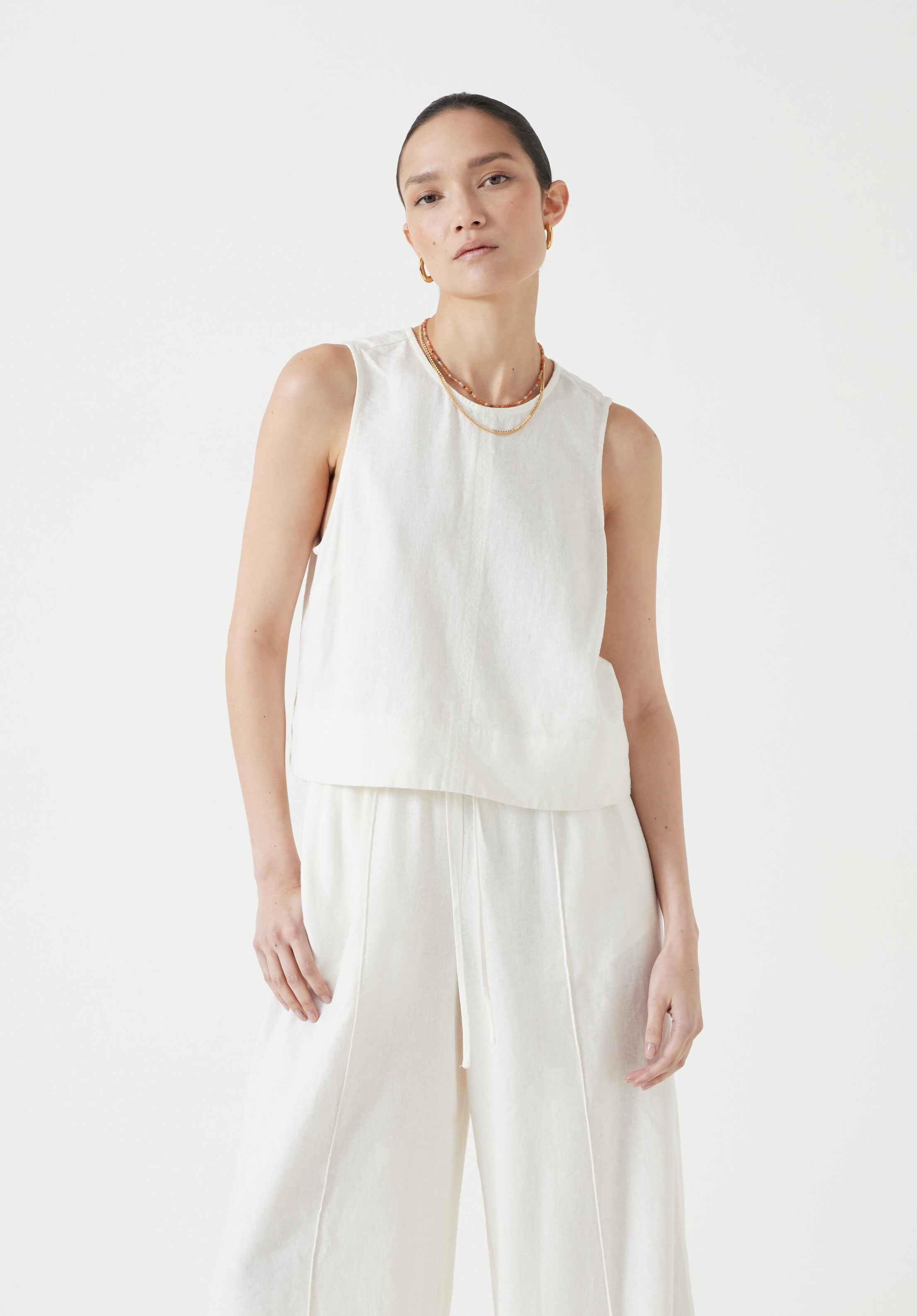 Vera Linen Blend Shell Top | Hush UK