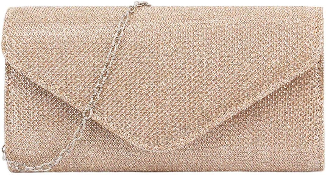 Naimo Flap Dazzling Small Clutch Bag Evening Bag With Detachable Chain | Amazon (US)