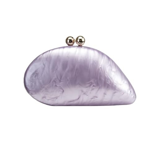 UMREN Seashell Chain Shoulder Bag for Women Acrylic Evening Clutch Bag Glitter Marble Purse Handbag for Wedding Party Prom Lavender | Amazon (US)