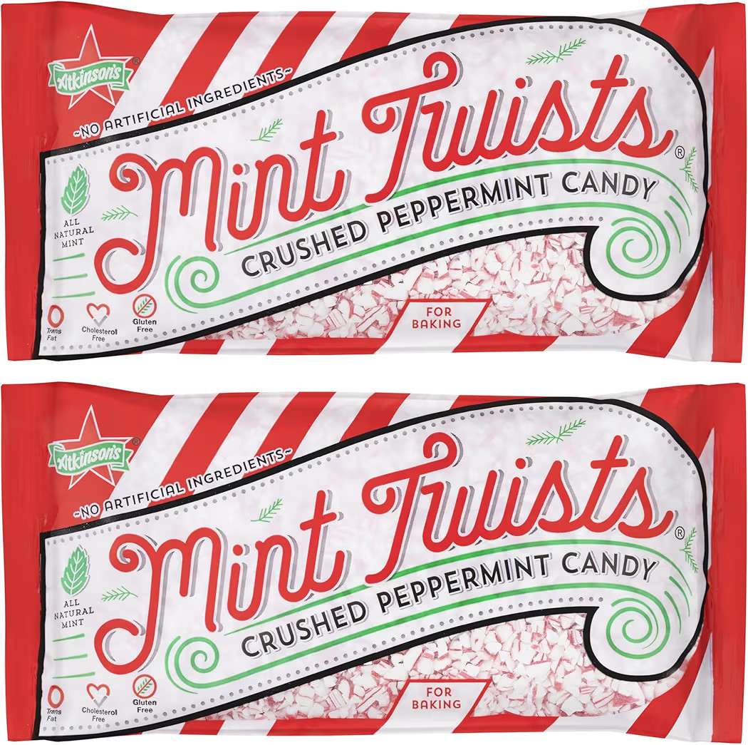 Atkinson's Mint Twists Crushed Peppermint Candy for Baking 8 Ounces (2 Bags 16 oz) | Amazon (US)