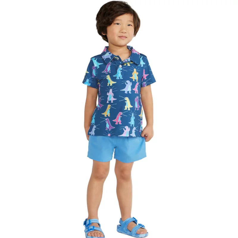 Chubbies Toddler Boys' Tyrannosaurus Reps Polo Shirt Moonlit Ocean, 3 Toddler - Men's Athletic Perfo | Academy Sports + Outdoors