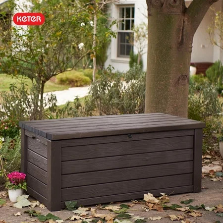 Keter Eastwood 150 Gallon Durable Resin Outdoor Deck Box Storage Organization, Brown | Walmart (US)